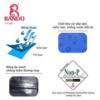 Bộ Áo Mưa RB8 - Thương hiệu Rando, chính hãng, cao cấp - ASNM-88