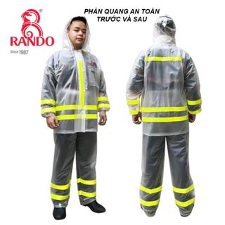 Bộ Áo Mưa Trong Màu Phản Quang - Thương hiệu Rando, chính hãng, cao cấp - ASPC-02 (Giao màu ngẫu nhiên)