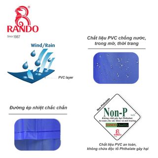 RANDO Áo Mưa ENCIR Trong Màu APPS-35 Chống Nước An Toàn Thời Trang Cao Cấp Cho Nam Nữ