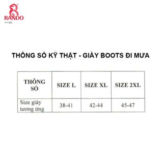Giày Boots Đi Mưa - Thương hiệu Rando, chính hãng, cao cấp - OBPS-04