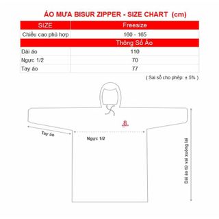 Áo Mưa Bisur Zipper - Thương hiệu Rando, chính hãng, cao cấp - APPS-53 (Giao màu ngẫu nhiên)
