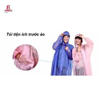 Áo Mưa Dây Kéo Trong Màu - Thương hiệu Rando, chính hãng, cao cấp - APPC-09 (Giao màu ngẫu nhiên)