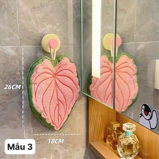 Khăn lau tay hình lá cây decor nhà cửa màu sắc tươi mát