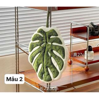 Khăn lau tay hình lá cây decor nhà cửa màu sắc tươi mát