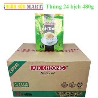 Trà Sữa TehTarik Vị Truyền Thống (Classic) Aik Cheong Malaysia Thùng 24 bịch 480g (12 Gói x 40g) (Đã gồm phí Ship)