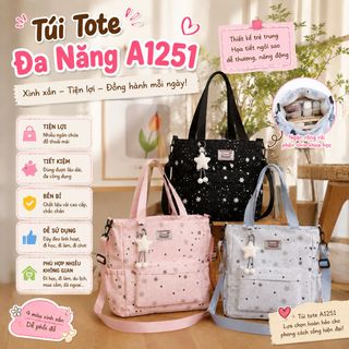 TÚI TOTE A1251 HỌA TIẾT NGÔI SAO – XINH XẮN, DỄ PHỐI ĐỒ
