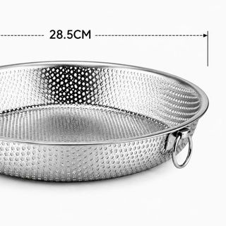 RỔ INOX LỖ 1 QUAI 28,5cm (T160)
