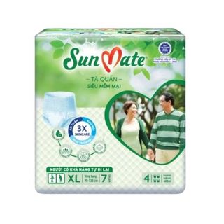 Tả Quần Người Lớn Sunmate SOFT Mềm Mại size XL7 ( Vòng Bụng 90 - 130 cm ) Bao 6 gói x 7 miếng