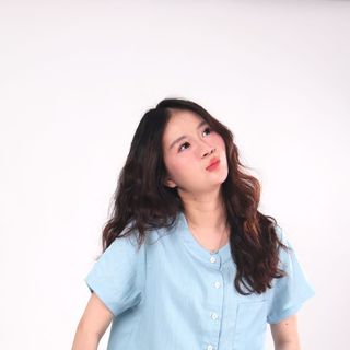 Impéris Fashion | Áo Sơ Mi Xanh Lệch Tà Freesize