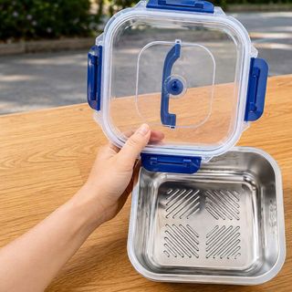 HỘP INOX ĐỰNG THỰC PHẨM NẮP GÀI CÓ QUAI XÁCH (T200)