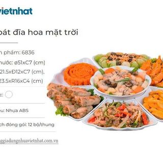 BỘ BÁT ĐĨA NHỰA HOA MẶT TRỜI 6836 (T8)