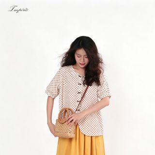 Impéris Fashion | Áo Chấm Bi Lượn Sóng Freesize