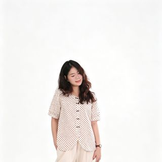 Impéris Fashion | Áo Chấm Bi Lượn Sóng Freesize