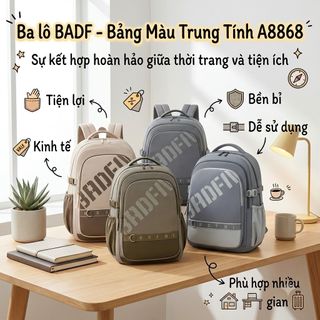 BALO BADF A8868 – Phối màu trung tính, đi học đi làm đều hợp!