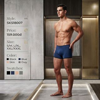 Quần Dệt Boxer Nam Cotton SKS18007
