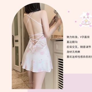 🎀 VÁY NGỦ HAI DÂY CÚP NGỰC HỌA TIẾT THỎ CON & TRÁI TIM DỄ THƯƠNG