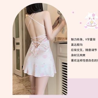 🎀 VÁY NGỦ HAI DÂY CÚP NGỰC HỌA TIẾT THỎ CON & TRÁI TIM DỄ THƯƠNG