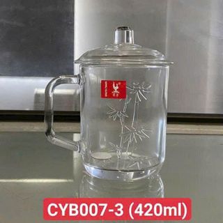 LY THỦY TINH QUAI CẦM CÓ NẮP ĐẬY CYB07 – 420ML (T36)
