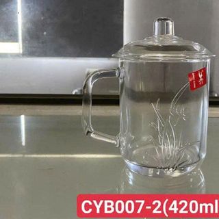 LY THỦY TINH QUAI CẦM CÓ NẮP ĐẬY CYB07 – 420ML (T36)
