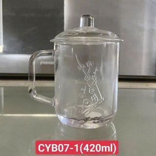 LY THỦY TINH QUAI CẦM CÓ NẮP ĐẬY CYB07 – 420ML (T36)