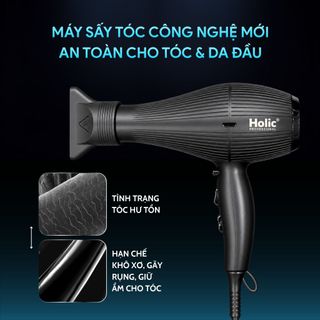 Máy sấy tóc HOLIC H1 Professional 1300W chính hãng - Motor AC bền bỉ, sấy nhanh, 2 tốc độ, 2 mức nhiệt, có gió lạnh