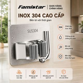 Móc dán tường FAMISTAR chất liệu inox 304 bền bỉ treo đa năng sử dụng mọi nơi, giá sỉ hấp dẫn