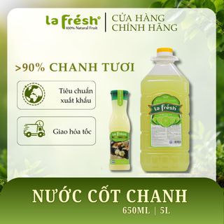 Nước Cốt Chanh Không Đường LaFresh 650ml | 97% Chanh | Nguyên Liệu Pha Chế & Nấu Ăn F&B