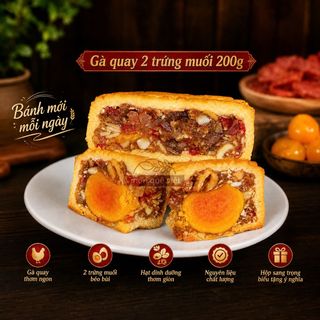 🥮 BÁNH TRUNG THU 200G – 2 TRỨNG MUỐI | GÀ QUAY • THẬP CẨM • ĐẬU XANH • KHOAI MÔN • DỪA 🌕
