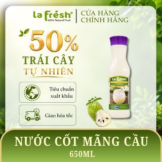 Nước Cốt Mãng Cầu Xiêm LaFresh Đà Lạt 650ml | 50% Thịt Mãng Cầu | Nguyên Liệu Pha Chế F&B