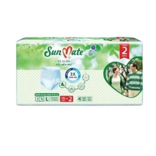 Tả Quần Người Lớn Sunmate SOFT Mềm Mại size L16 ( Vòng Bụng 75 - 105 cm ) Bao 4 gói x 16 miếng