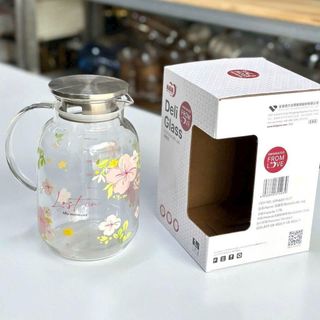 BÌNH NƯỚC THỦY TINH DELI GLASS HỌA TIẾT HOA 1.7L GPH603-1 (T24)
