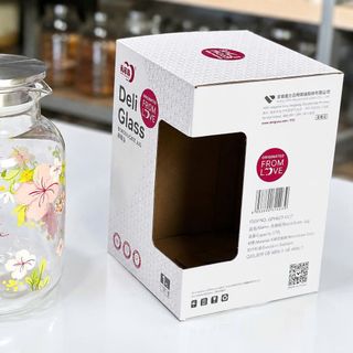 BÌNH NƯỚC THỦY TINH DELI GLASS HỌA TIẾT HOA 1.7L GPH603-1 (T24)