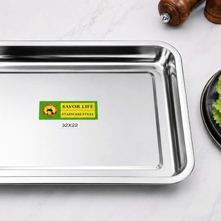 MÂM INOX HÌNH CHỮ NHẬT 32x22x4.8cm (T160)