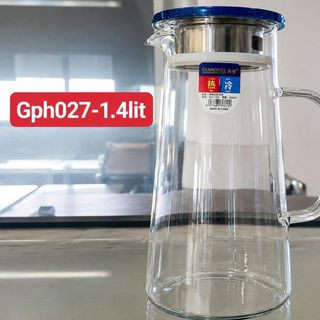 BÌNH NƯỚC THỦY TINH CHỊU NHIỆT 1.4L DMGPH-027 (T24)