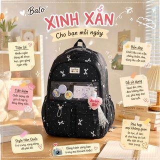 🎀 BALO CHẤM BI NƠ PHỐI KÍNH – A30203, A30209