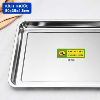 MÂM INOX HÌNH CHỮ NHẬT 50x35x4.8cm (T60)