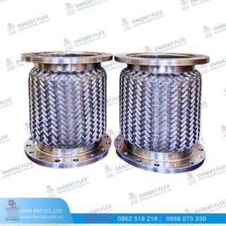 Khớp nối mềm nối bích, khớp nối mềm DN100, khớp nối chống rung 2 đầu mặt bích, khớp nối mềm công nghiệp, mặt bích inox 304
