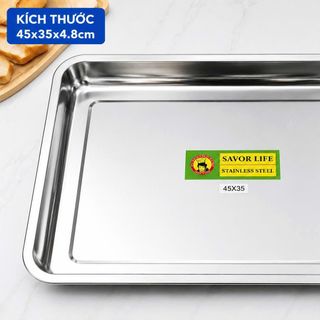 MÂM INOX HÌNH CHỮ NHẬT 45x35x4.8cm (T80)