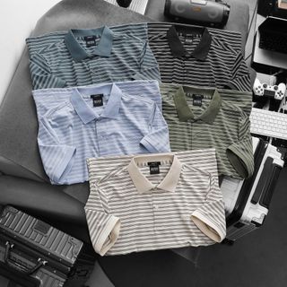 Polo sọc BOSS.  Chất vải rayon mềm - mát - co giãn nhiều.