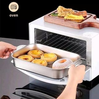 KHAY NƯỚNG CÁ KÈM NẮP INOX 37CM (T100)