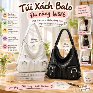 TÚI XÁCH KIÊM BALO W886 – ĐA NĂNG, THỜI TRANG, ĐI HỌC ĐI LÀM ĐỀU HỢP