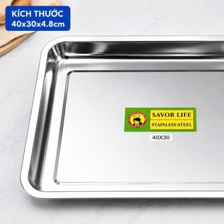 MÂM INOX HÌNH CHỮ NHẬT 40x30x4.8cm (T100)