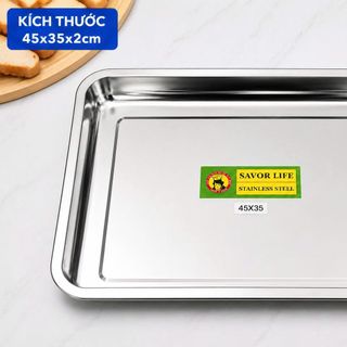 MÂM INOX HÌNH CHỮ NHẬT 45x35x2cm (T100)