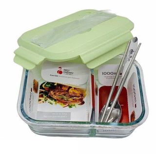 HỘP THỦY TINH CHIA 3 NGĂN KÈM MUỖNG 1040ml (T16)