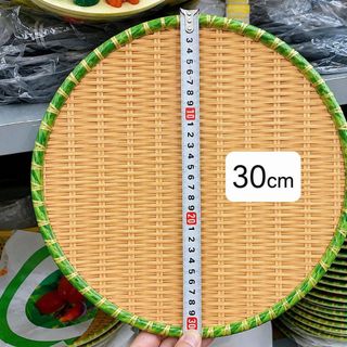 ĐĨA NHỰA GIẢ MÂY TRÚC HÌNH TRÒN 30cm (T100)
