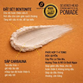 Sáp vuốt tóc Reuzel Severed Head (Reuzel Vàng) chính hãng - Giữ nếp cao, Độ bóng thấp, Dễ gội rửa