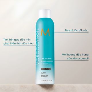 Dầu gội khô Moroccanoil Dry Shampoo Dark Tones chính hãng - Hút dầu thừa, làm sạch tóc, dành cho tóc tối màu