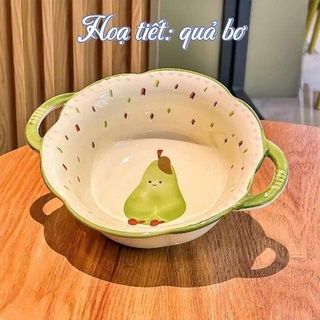 TÔ SỨ HOẠ TIẾT HOA QUẢ 2 QUAI CAO CẤP (T48)