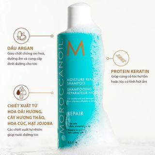 Bộ Dầu Gội & Dầu Xả Moroccanoil Moisture Repair chính hãng - Phục hồi tóc hư tổn, dưỡng ẩm, Keratin & dầu Argan