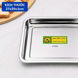 MÂM INOX HÌNH CHỮ NHẬT 27x20x2cm